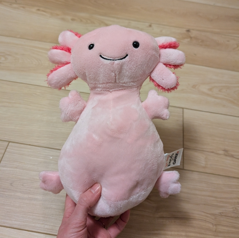 Cute Pink Axolotl Plush Toy By Ganz